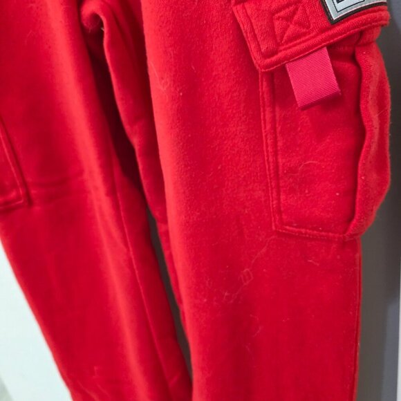 Men’s Dream USA Red Fleece Cargo Sweatpants Size XL – Drawstring w/ Pockets - Picture 6 of 10